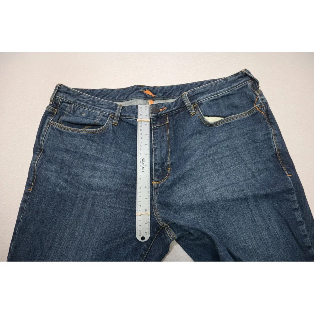 Tommy Bahama Vintage Straight Jeans Mens 42/32 Blue Stretch Medium Wash Denim‎